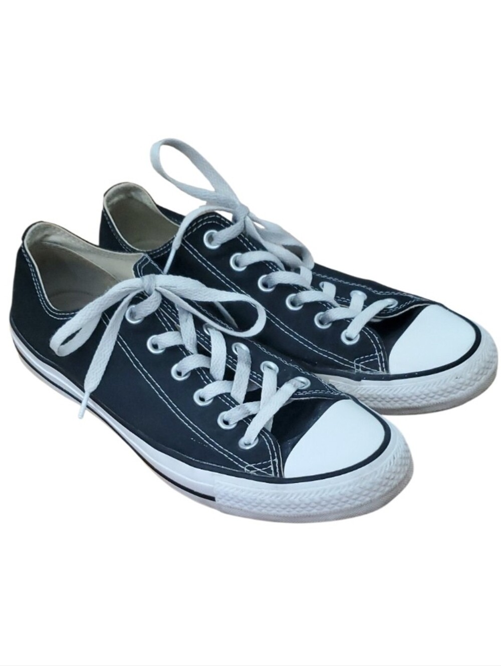 Converse All Stars Low-Top Canvas Sneakers - Black & White Men 8 Women 10